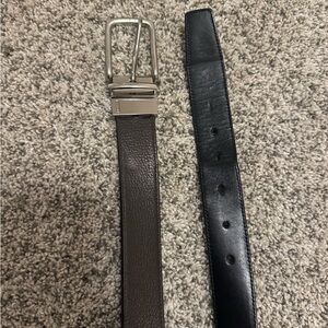 Coach Dual-Tone Leather Belt in Black and Brown